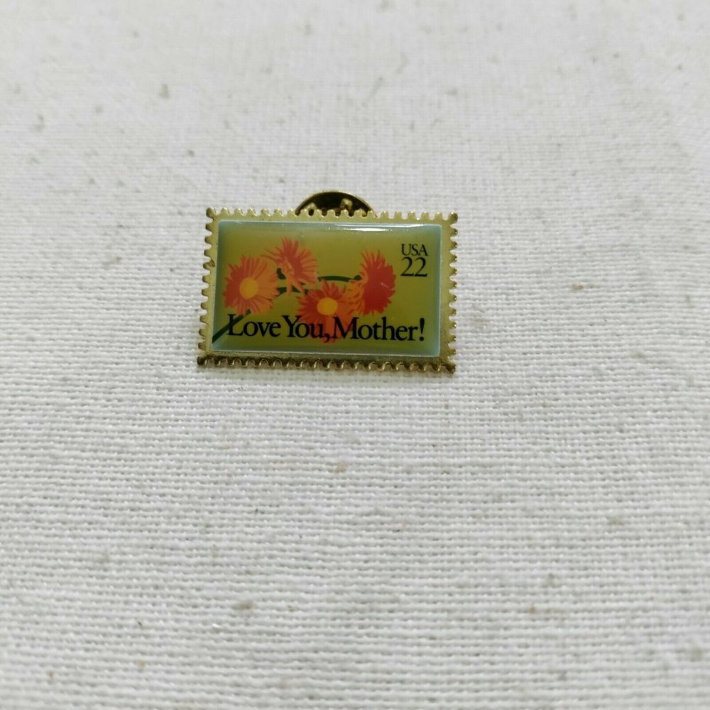 4/$20 USPS Stamp Love You Mother USA 22¢ 1987 Pin Brooch